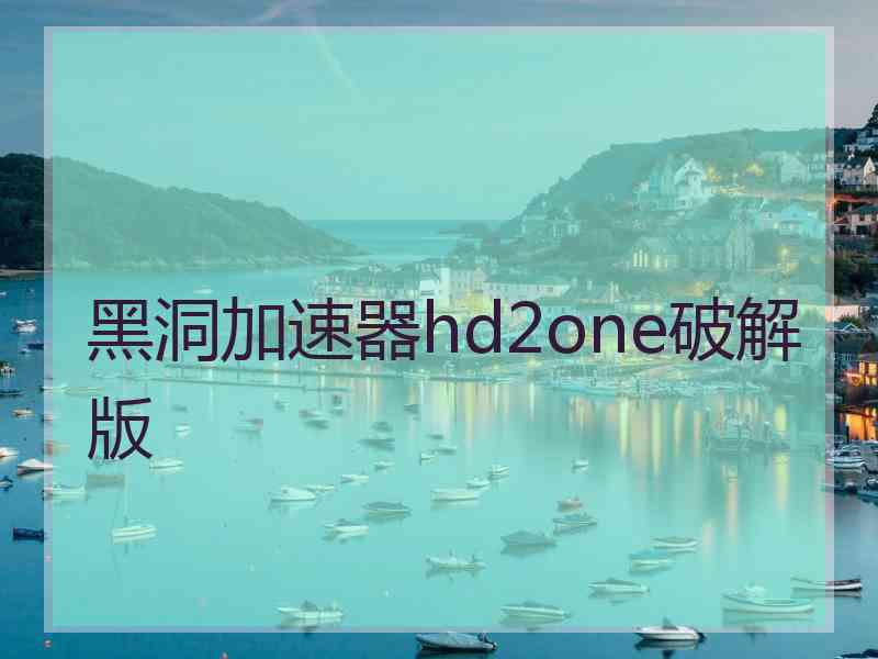 黑洞加速器hd2one破解版