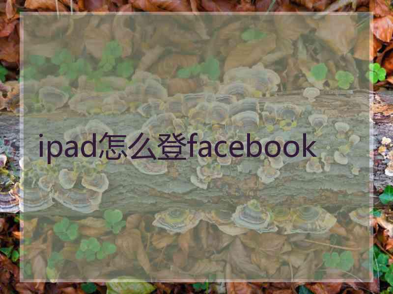 ipad怎么登facebook