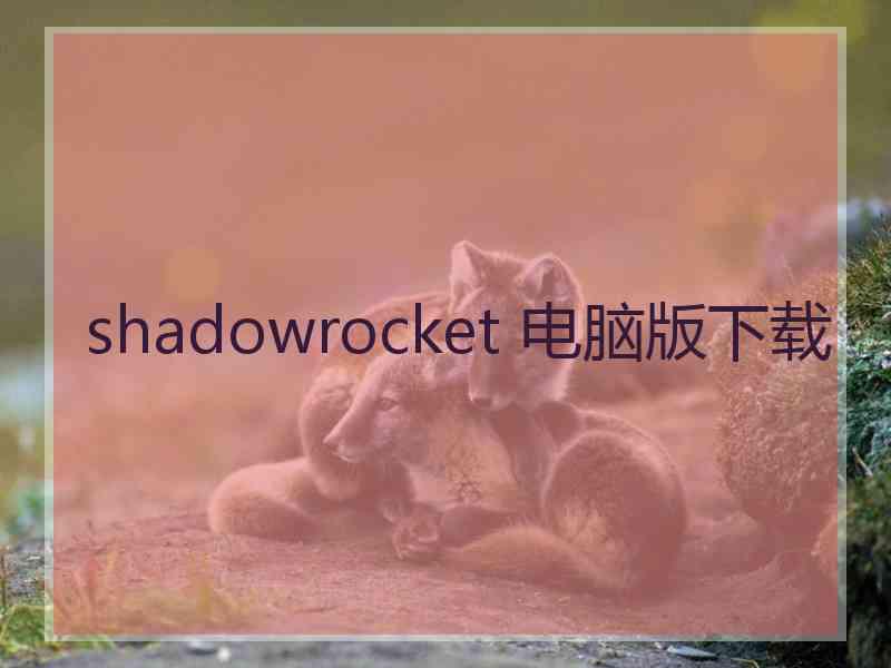 shadowrocket 电脑版下载