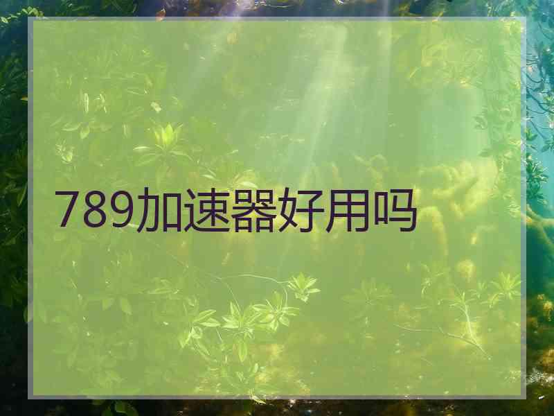 789加速器好用吗