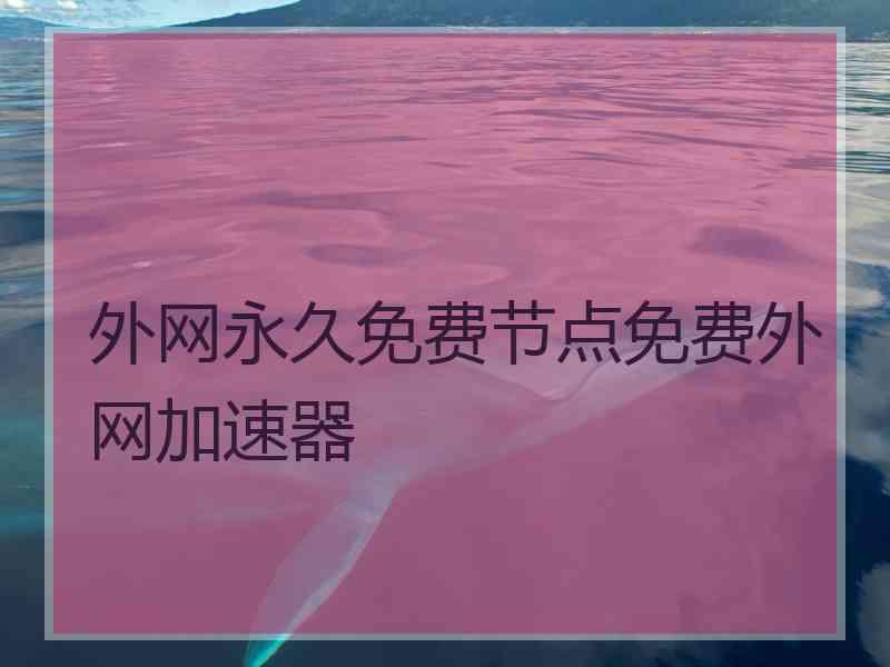 外网永久免费节点免费外网加速器