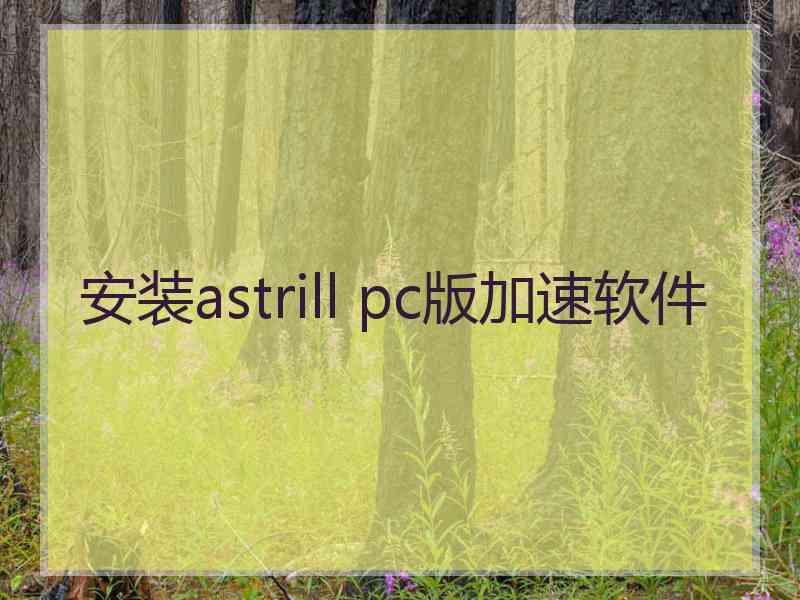 安装astrill pc版加速软件