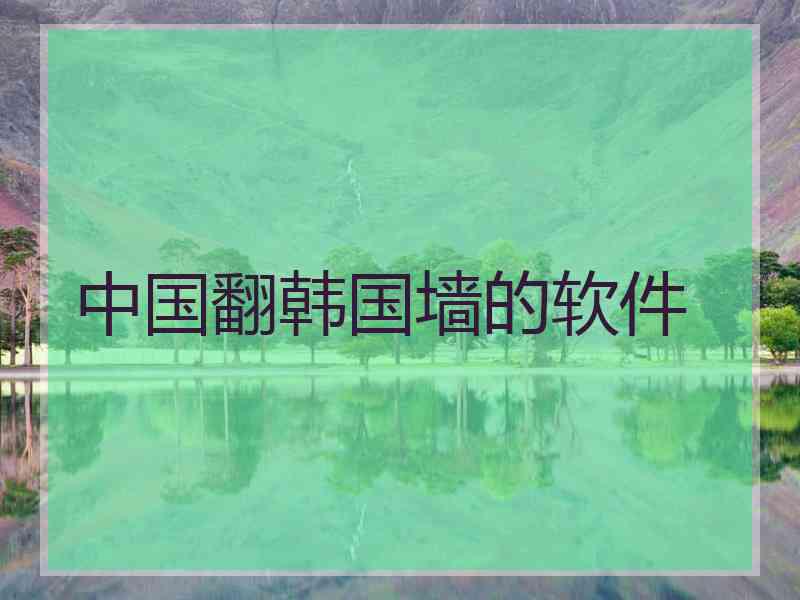 中国翻韩国墙的软件