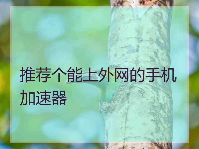 推荐个能上外网的手机加速器