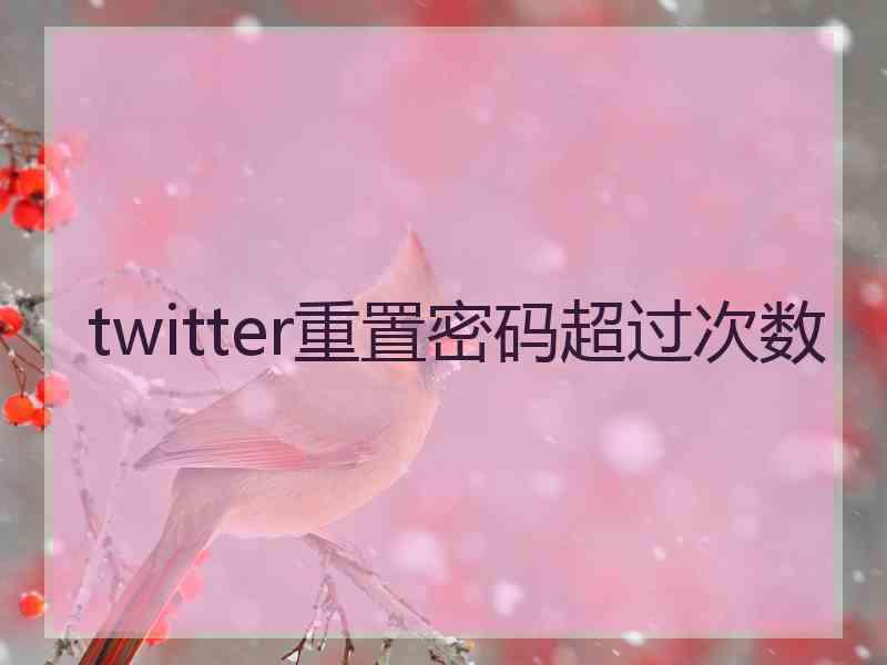 twitter重置密码超过次数