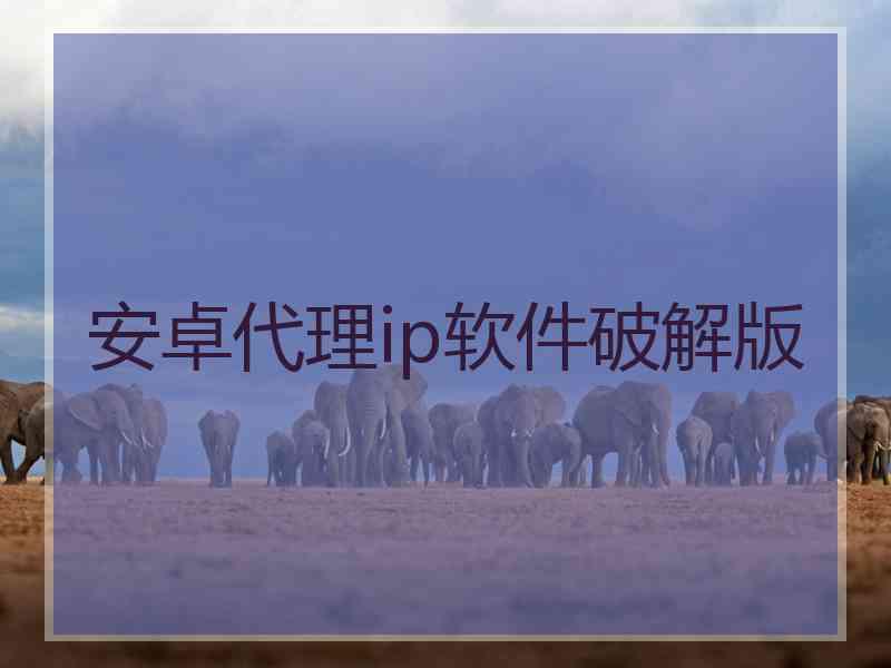 安卓代理ip软件破解版
