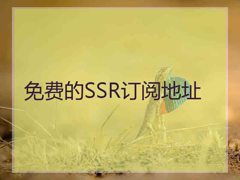 免费的SSR订阅地址