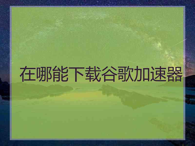 在哪能下载谷歌加速器