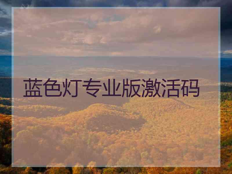 蓝色灯专业版激活码