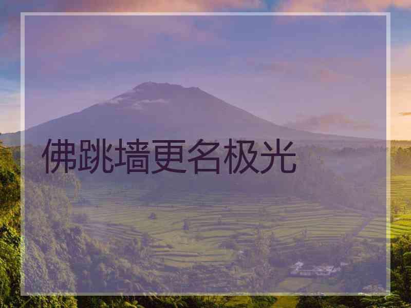 佛跳墙更名极光