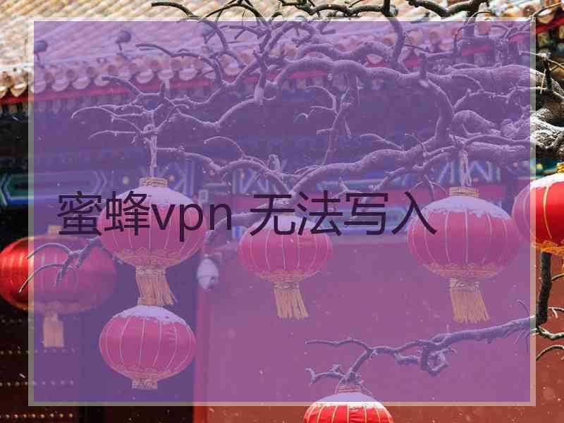 蜜蜂vpn 无法写入