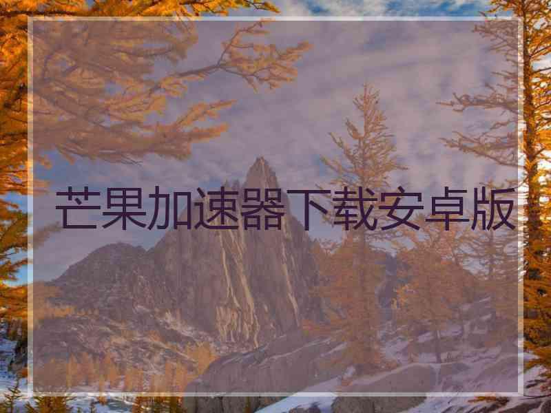芒果加速器下载安卓版