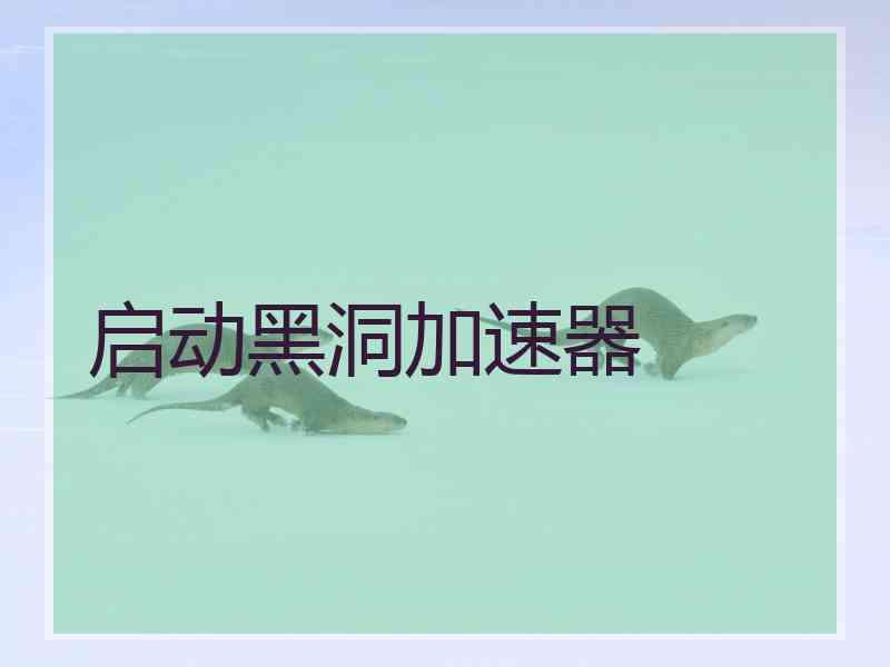 启动黑洞加速器