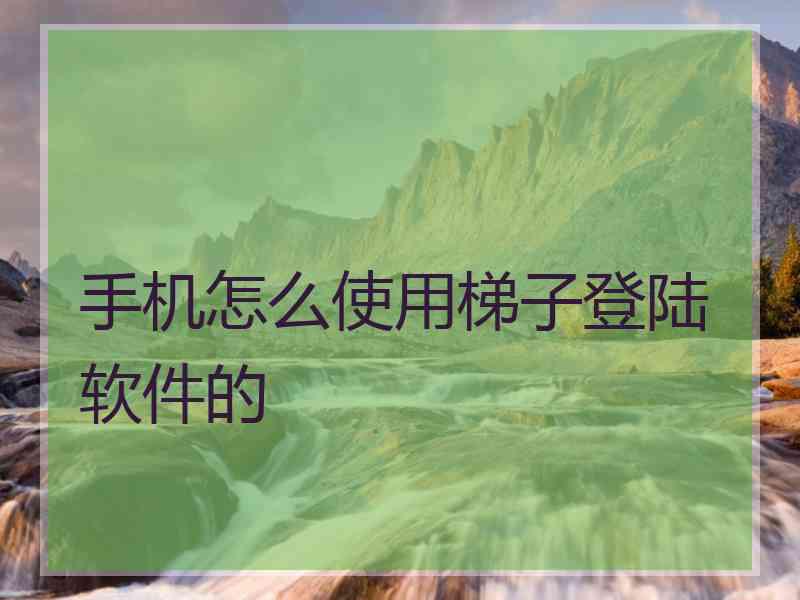 手机怎么使用梯子登陆软件的