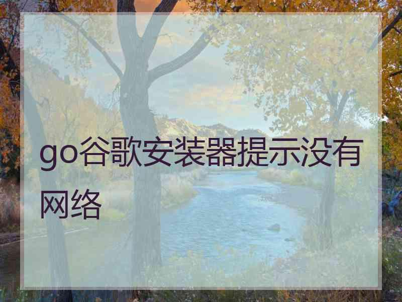 go谷歌安装器提示没有网络