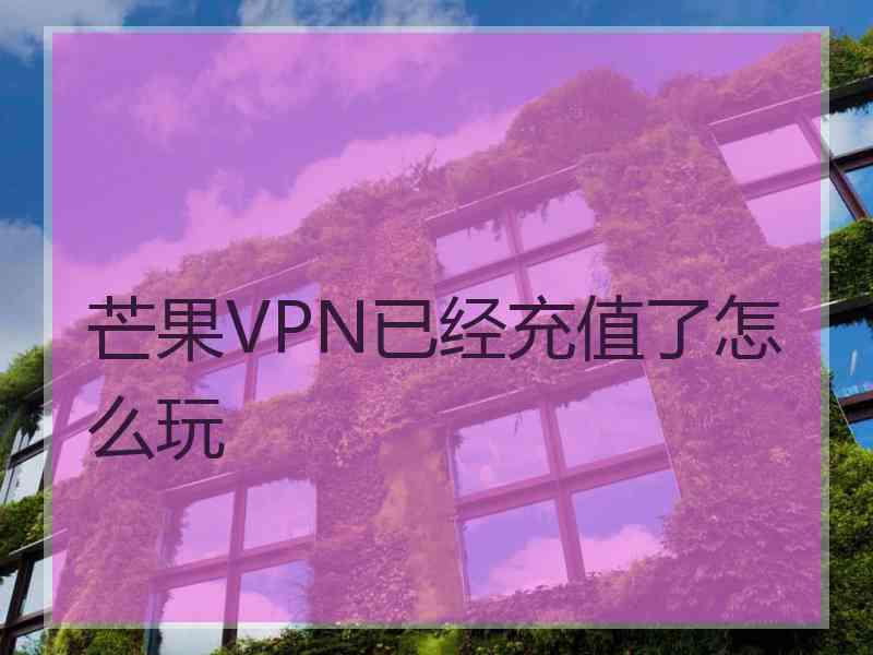 芒果VPN已经充值了怎么玩