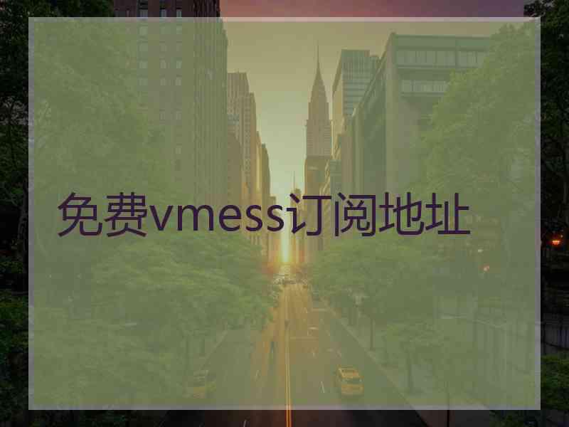 免费vmess订阅地址
