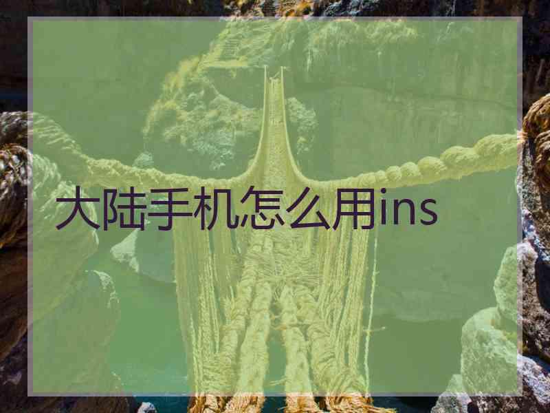 大陆手机怎么用ins