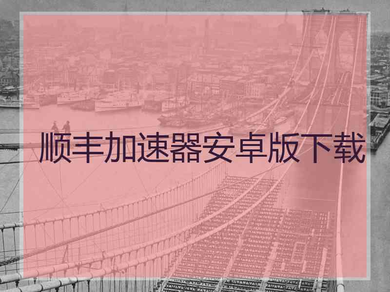 顺丰加速器安卓版下载