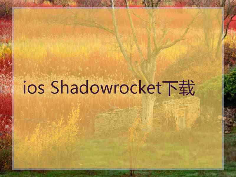 ios Shadowrocket下载