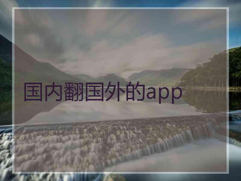 国内翻国外的app