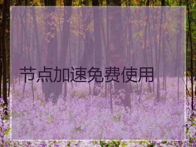 节点加速免费使用