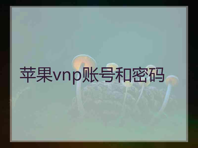 苹果vnp账号和密码