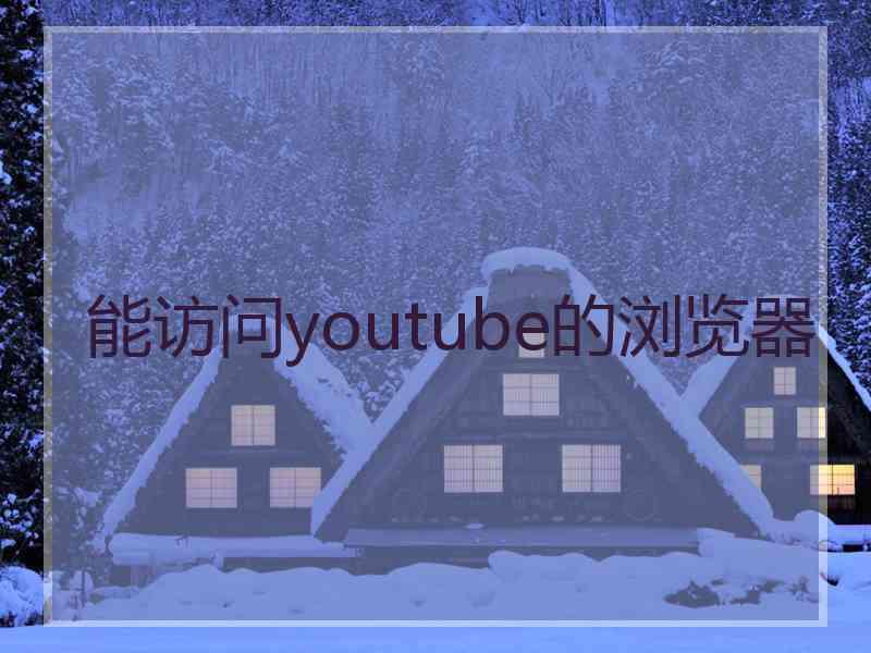 能访问youtube的浏览器